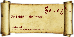 Zsidó Áron névjegykártya