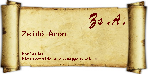 Zsidó Áron névjegykártya