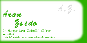 aron zsido business card